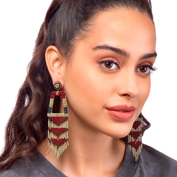 🌺🎉HP🎉🌺 NWT Anthropologie Deepa Beaded Fringe Chandeliers - Picture 16 of 16